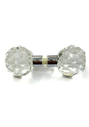 Cam Kristal Cam Kapı Kulp Delik Çapı 10mm Gümüş - Şeffaf