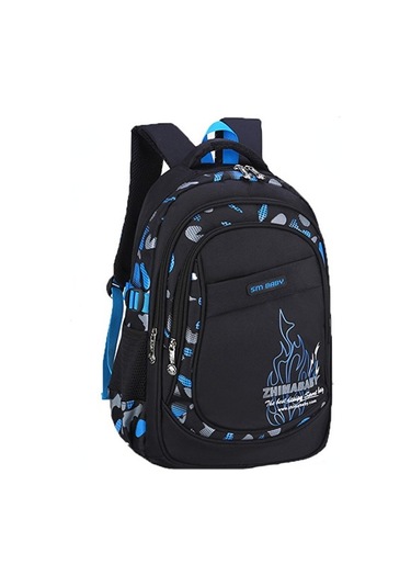 Erkek Çocuk Hafif Su Geçirmez Sırt Koruması Çocuk Okul Çantası Botqkı Mavi - Siyah