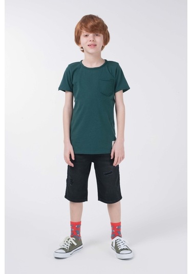 Brz Kids Erkek Çocuk Kısa Kollu T-Shirt Haki