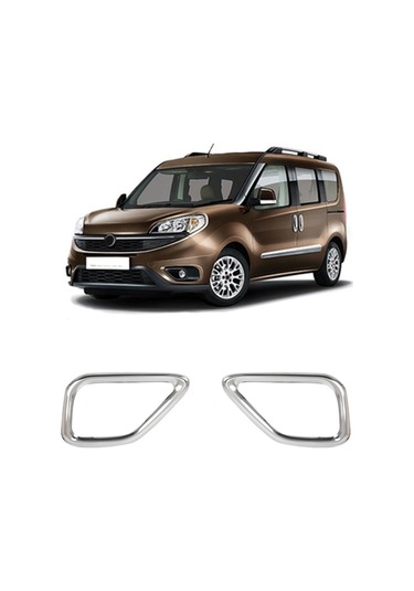 Fiat Doblo Uyumlu 2014 ve Üzeri Krom Sis Far Çerçevesi Paslanmaz Çelik