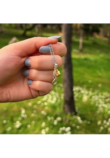 İndigo Takı Sarılan Çift Sonsuz Aşk Gümüş Kolye