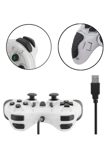 Kablolu Çift Titreşimli Pc Konsol Oyun Kolu Gamepad Al4630 Yk6005