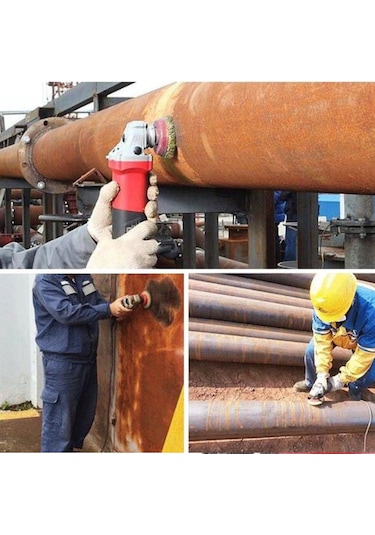 2 Parça Avuç Taşlama için M14 Örgülü  çelikTel Fırça Seti