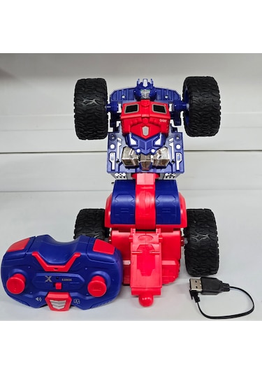 Oyuncak Transformers Optimus Prime Kumandalı Robot Olan Araba