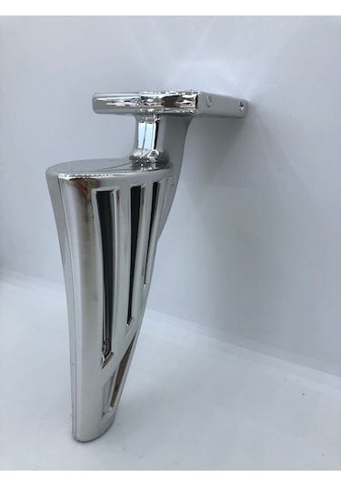 Plastik,16 Cm Metal Görünüm Krom Kaplamalı Mobilya Ayağı 4 Adet