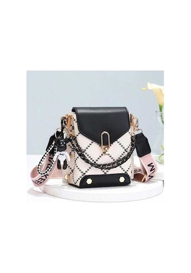 Novahub 2022 Kadın Mini Dikey Cep Telefonu Postacı Çantası - Hafif, Siyah Yaz Tasarımı Siyah