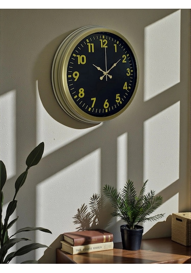 40 Cm Metal Eskitme Klasik Duvar Saati Çok Renkli