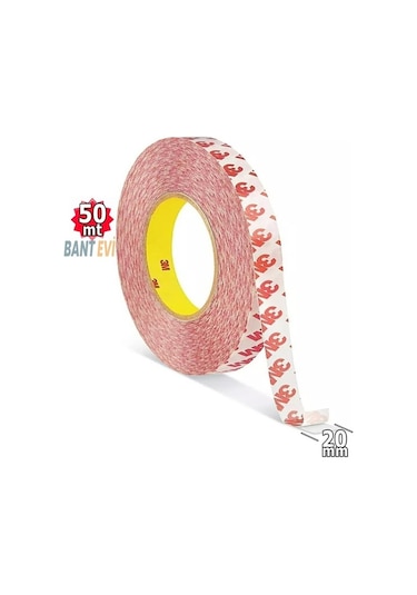 3m 9088 Çift Taraflı Bant 20mmx50m Şeffaf Yüksek Performans Bandı 3m Gpt-20