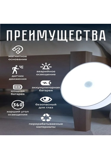 Symbee Hareket Sensörlü Kablosuz Led Duvar Lambası - Usb Şarjlı Dahili Pil, Mıknatıslı, Beyaz Işık Beyaz