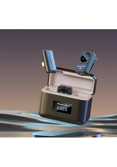 Q12 Iphone Ve Android Uyumlu Kablosuz Yaka Mikrofonu Göstergeli Led Şarj Kutulu Gürültü Azaltma