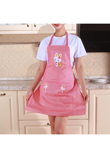 Pembe Yaratıcı Mutfak Önlüğü Kolsuz Tek Boyut Ev Temizlik Araçları