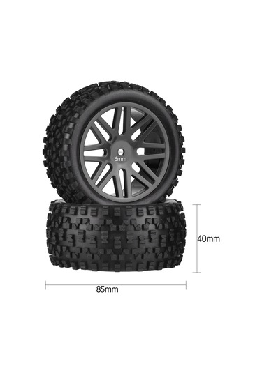 Maiyame 1:10 Ölçekli 4x4 Rc Araçlar İçin 85mm Siyah Kauçuk Lastikler, Jantlı, Yüksek Tutuş, Engelleri Kolay Aşar