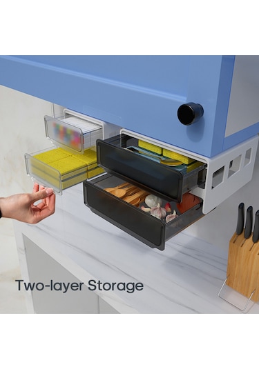 Masa Altı Görünmez Çekmece Kırtasiye Organizatör Yatakhane Beyaz Beyaz