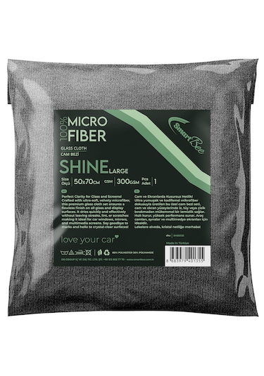 Smartbee Shıne Mikrofiber Kalın Oto Cam Bezi 50 70 300gsm Gri
