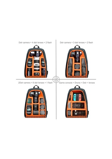 Sones Puluz Açık Hava Taşınabilir Su Geçirmez Çizilmeye Dayanıklı Çift Omuz Sırt Çantası E Kamera Kamera Çantası & Kılıfı 50653354