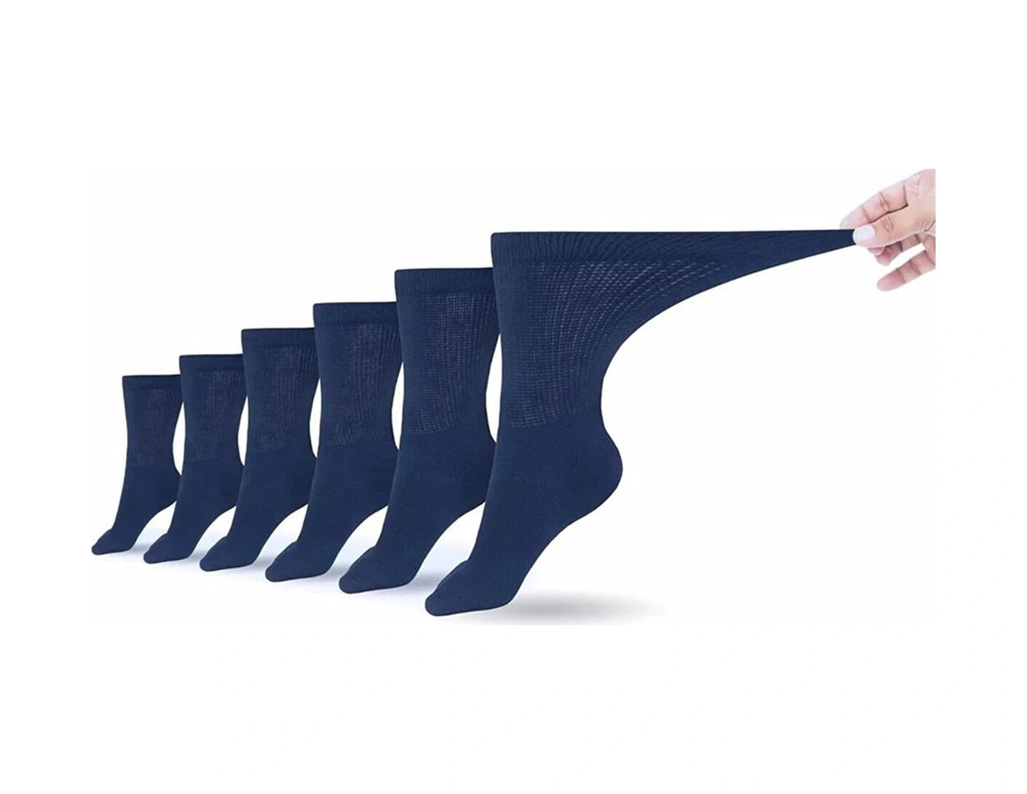 Tezzgelsin Erkek 40 - 44 Pamuklu Penye Diabetik Çorap Şeker Çorabı Lastiksiz Ve Koku Önleyici Çorap 6 Adet Lacivert