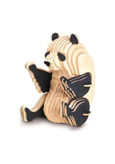 3D Büyük Ahşap Maket Panda Puzzle 43 Parça Woodcraft Ahşap Maket