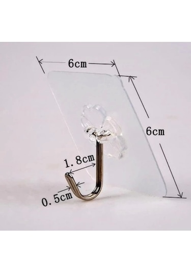 Kendınden Yapışkanlı Şeffaf Askı 5 Li Set Çok Renkli