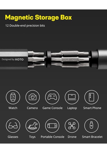 Hoto 24'ü 1 Arada Hassas Tornavida Gri Qwlsd004