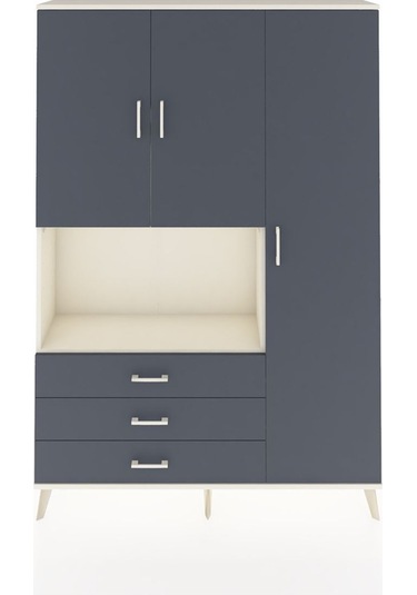 Arges Dolap 7 Raflı 3 Çekmeceli 3 Kapaklı 132x30x195 Aytaşı-antrasit/antrasit Antrasıt/antrasıt