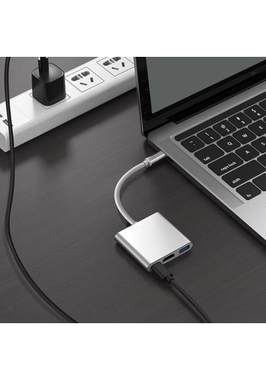 Suntek Tip C - Hdmı Kablosu Dönüştürücü Dizüstü Gümüş