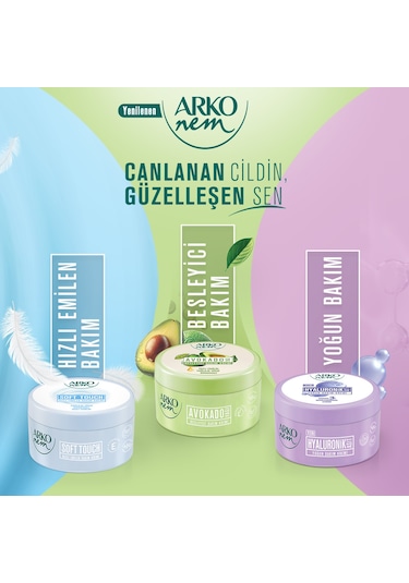 Arko Nem Hızlı Emilen Bakım Kremi Soft Touch 250+60 Ml