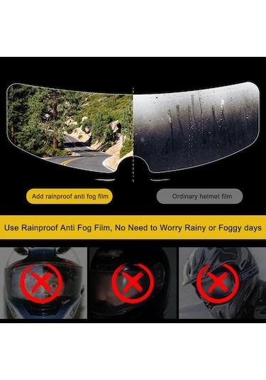 Mufunye Motosiklet Kask Gözlüğü Anti Sis Film - Pet Nano Kaplama, Yağ/çizik/parlaklık Engeli, Tüm Tip Kasklar İçin, Kolay Kurulum