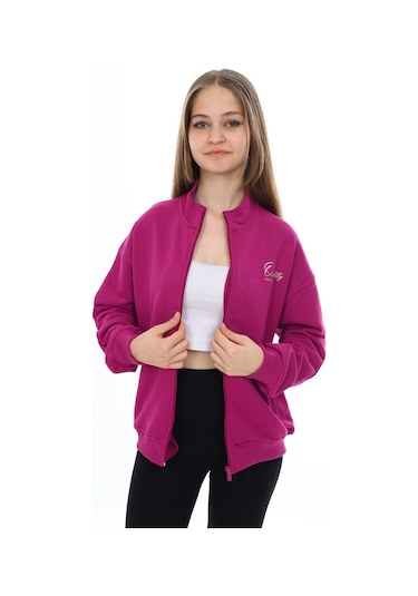 Toontoy Kız Çocuk Baskılı Hırka Kırmızı