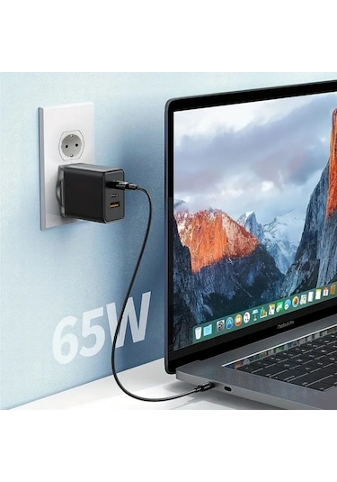 Büro Ev Ofis Telefonu İçin Taşınır Kablolu 65w Alet Hızlı Type-c Şarj Cihazı