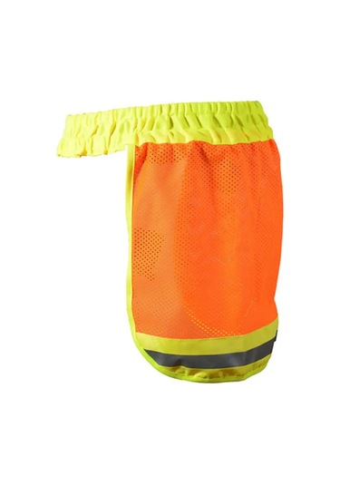 Klv Güvenlik Kask Boyun Koruyucu, Neon Yansıtıcı Şerit, Yüksek Görünürlük, Elastik Nefes Alabilir Örgü Kalkan Turuncu