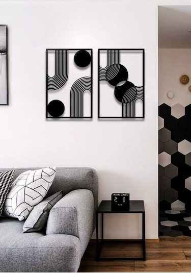 Bohem Stil Minimalist 2 Li Metal Duvar Dekoru Seti