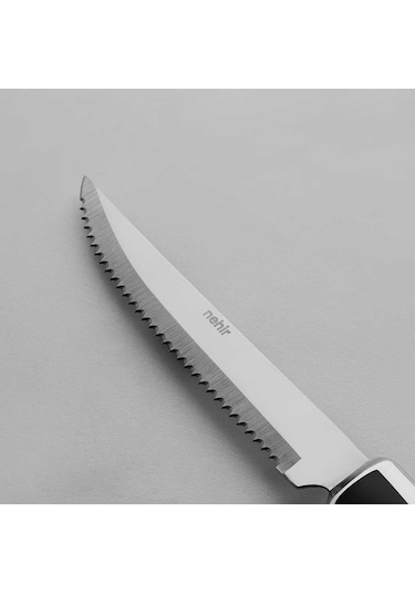 Nehir Yağız 23 Cm Steak Biftek Et Bıçağı Tekli Çelik Bıçak Gümüş