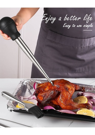 Paslanmaz Çelik Ve Silikon Rosto Dana Eti Baharat Tüpü