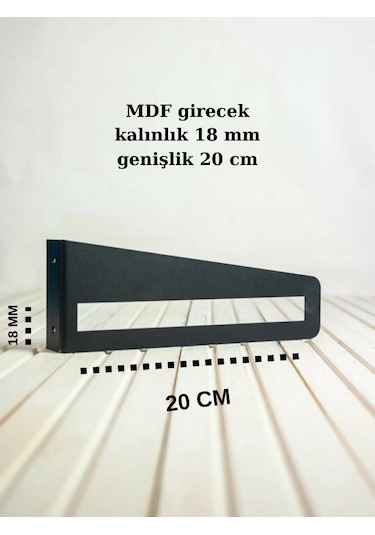 Dekoratif Metal Raf Ayağı (Siyah - Tekli)