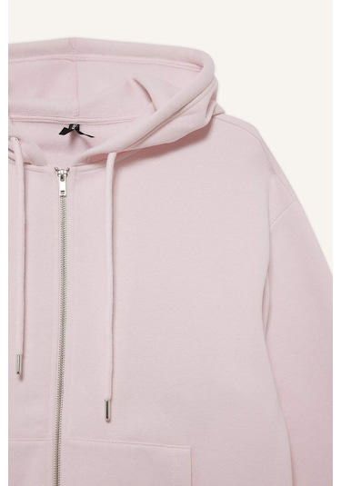 Defacto Relax Fit Kapüşonlu Sweatshirt C1809AX25SP Pembe