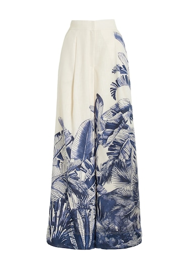Andres Otalora Palm Desenli Geniş Paça Pantolon Multi Colour