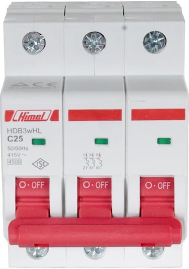 Himel 3x25A 4.5kA C Eğrisi Otomatik Sigorta