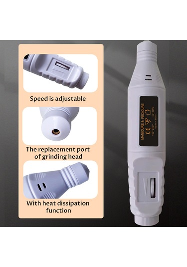 Geeksen "profesyonel Usb Şarjlı Mini Elektrikli Tırnak Bakım Ve Oyma Makinesi - 6 Uçlu Set"