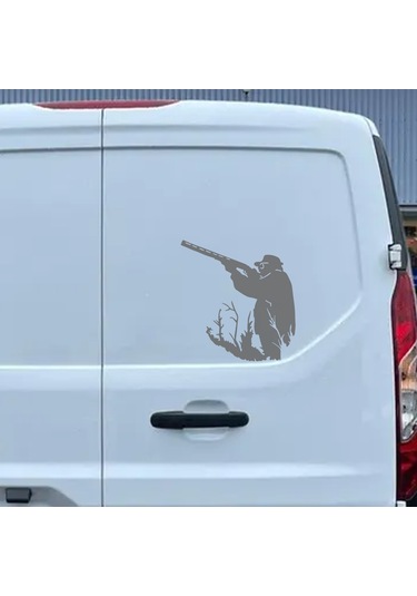Avcı Sticker - Av Sticker - Hunter Sticker - 40cmx40cm - Gri
