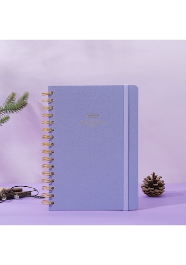 Vj Canvas Sert Kapak Spiralli Defter A5 100gr 160 Sayfa Noktalı Mavi Mavi