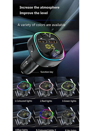 Bt08d Fm Verici Eller Serbest Araç Kiti Mp3 Ses Çalar İle Qc3.0 + Pd18w 5a Otomatik Hızlı Şarj Fm Modülatör