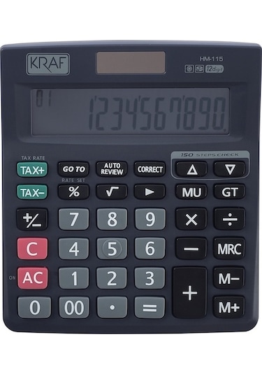 Kraf Tax Hm-115 Hesap Makinesi Masaüstü 12 Hane