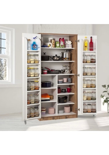 2 Kapaklı Çok Amaçlı Mutfak 165 Derece Açılır Kapak Kiler Dolabı
