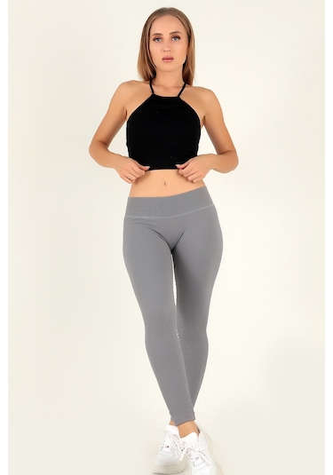 Doremi Seamless Normal Bel Ripli Spor Tayt Antrasit-m/l Çok Renkli