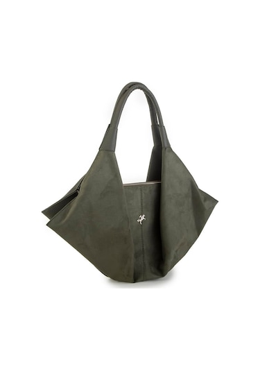 Nas 1271 Kadın Omuz Çantası Nubuk Haki Siyah