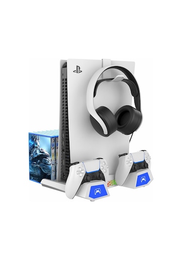 Cbtx Ps5 Slim / Ps5 Oyun Disk Kulaklık Depolama Şarj Dock
