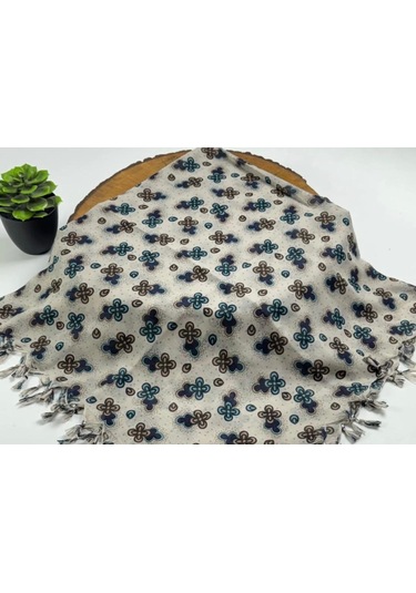 Beyce Cotton Sökme Boncuklu Desenli Tülbent 06440 Krem