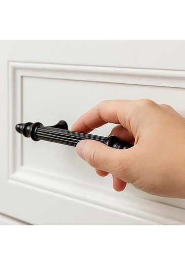 Sert Plastik 96 Mm Siyah Mobilya Mutfak Dolabı Komidin Tv Ünütesi Kulpları 10 Adet Siyah