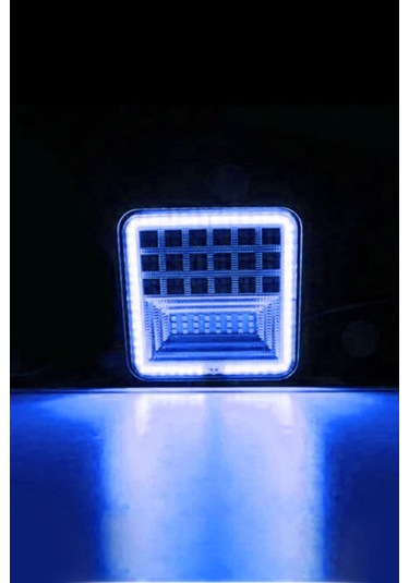 Off Road 12-24 Volt Kare Sis Farı Drl Mavi 4 İnç 126 W Oto Çalışma Lambası