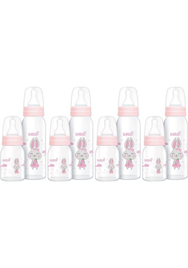 Bebsi Cam Biberon Seti Pembe 250ml+125ml 4 Lü Set